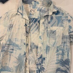 Men's Blue Tropical Print Shirt